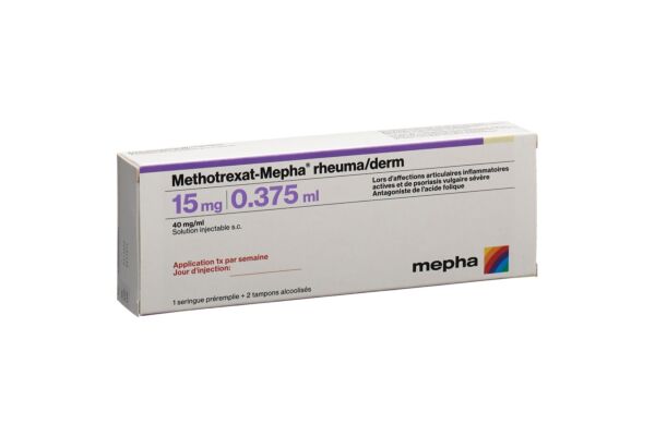 Methotrexat-Mepha rheuma/derm sol inj 15 mg/0.375ml ser pré