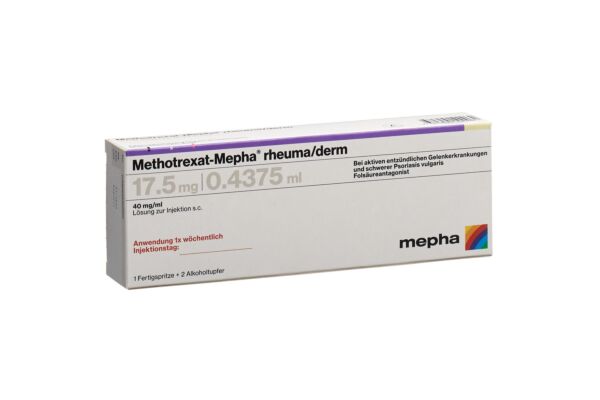 Methotrexat-Mepha rheuma/derm sol inj 17.5 mg/0.4375ml ser pré