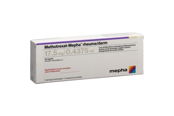 Methotrexat-Mepha rheuma/derm sol inj 17.5 mg/0.4375ml ser pré