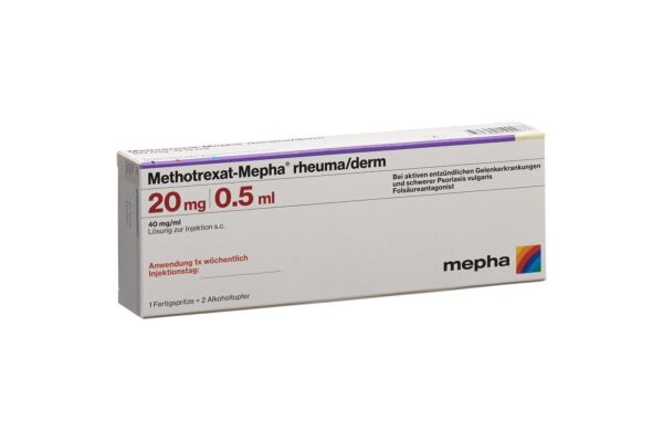 Methotrexat-Mepha rheuma/derm Inj Lös 20 mg/0.5ml Fertspr