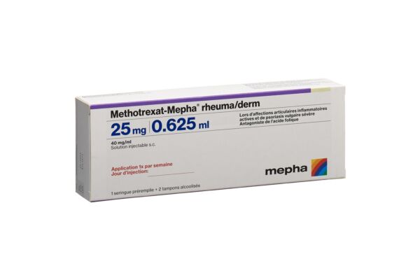 Methotrexat-Mepha rheuma/derm Inj Lös 25 mg/0.625ml Fertspr