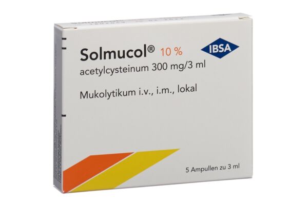 Solmucol 10% sol inj 300 mg/3ml local, i.v., i.m. 5 amp 3 ml