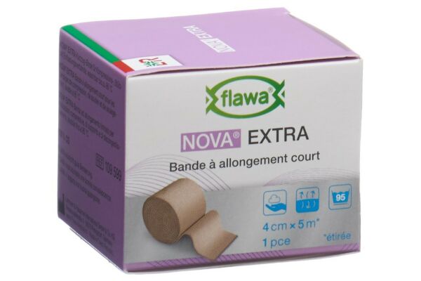 Flawa Nova Extra bande à extensibilié courte 4cmx5m chair