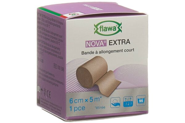 Flawa Nova Extra bande à extensibilié courte 6cmx5m chair