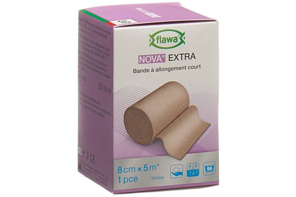 Flawa Nova Extra bande à extensibilié courte 8cmx5m chair