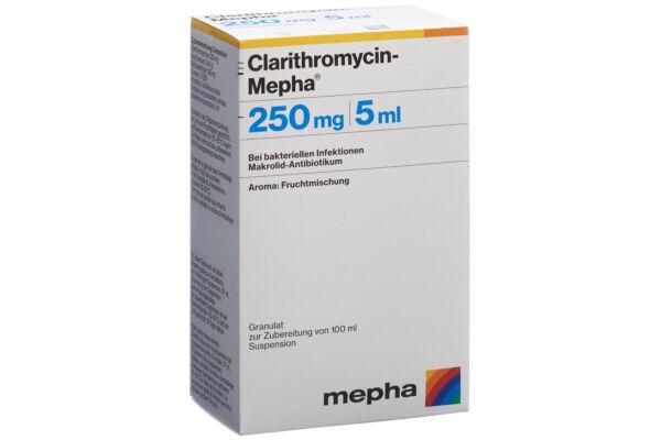 Clarithromycin-Mepha Gran 250 mg/5ml zur Herstellung einer Suspension zum Einnehmen Fl 100 ml
