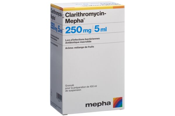 Clarithromycin-Mepha gran 250 mg/5ml pour suspension buvable fl 100 ml
