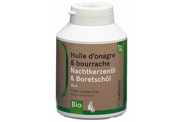 BIOnaturis huile onagre+bourr caps 500 mg bio 180 pce