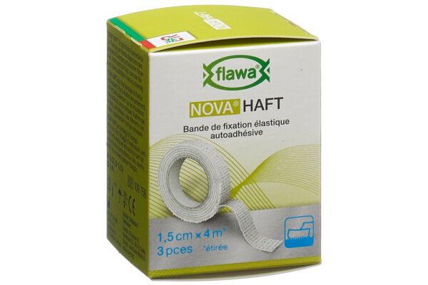 Flawa Nova Haft bande de gaze cohésive 1.5cmx4m 3 pce