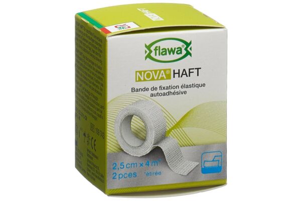 Flawa Nova Haft bande de gaze cohésive 2.5cmx4m 2 pce