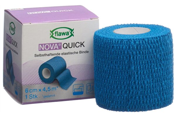 Flawa Nova Quick kohäsive Reissbinde 6cmx4.5m blau