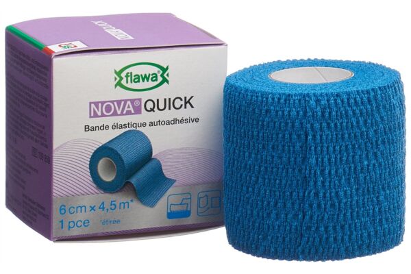 Flawa Nova Quick bande autocollante cohésive 6cmx4.5m bleu