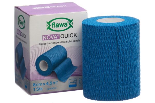 Flawa Nova Quick bande autocollante cohésive 8cmx4.5m bleu