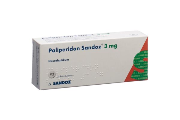 Palipéridone Sandoz cpr ret 3 mg 28 pce