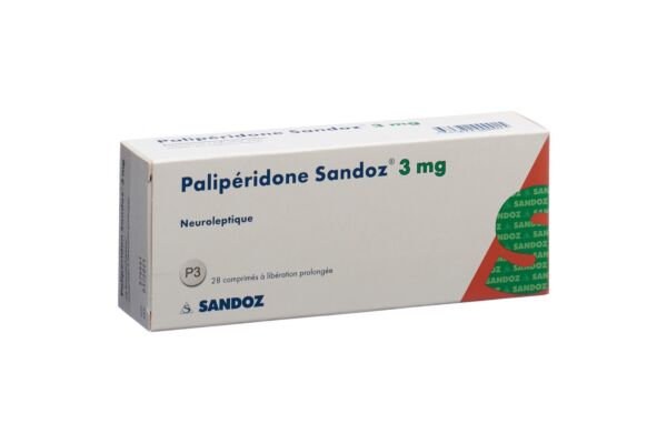 Palipéridone Sandoz cpr ret 3 mg 28 pce