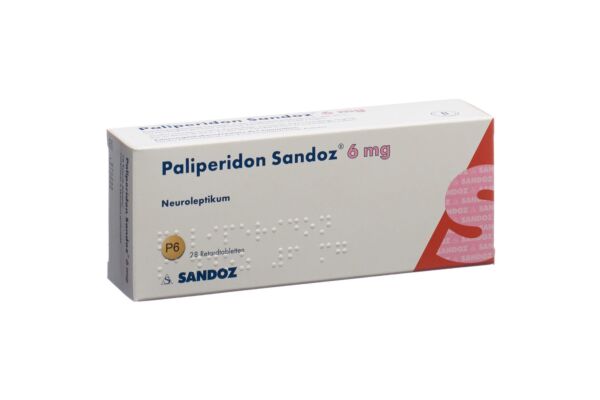 Palipéridone Sandoz cpr ret 6 mg 28 pce