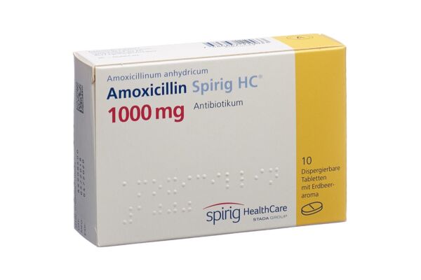 Amoxicillin Spirig HC Disp Tabl 1000 mg 10 Stk