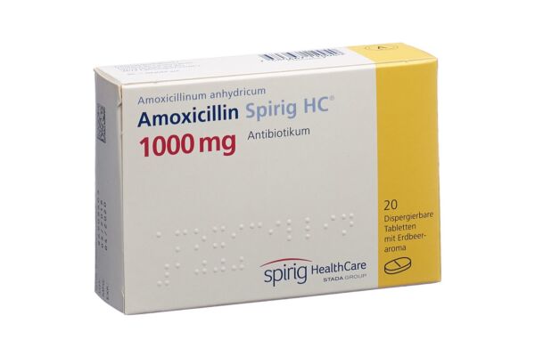 Amoxicilline Spirig HC cpr disp 1000 mg 20 pce