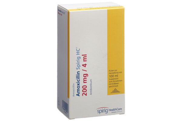 Amoxicilline Spirig HC pdr 200 mg/4ml pour suspension fl 100 ml