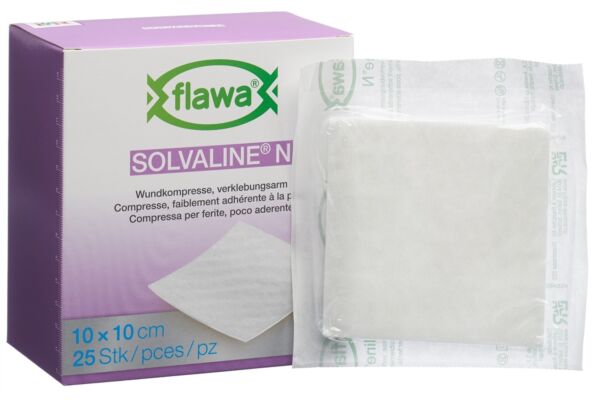 Flawa Solvaline N compresses 10x10cm stérile 25 pce
