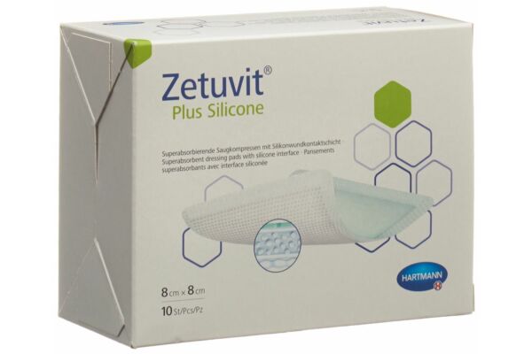 Zetuvit Plus Silicone 8x8cm 10 pce