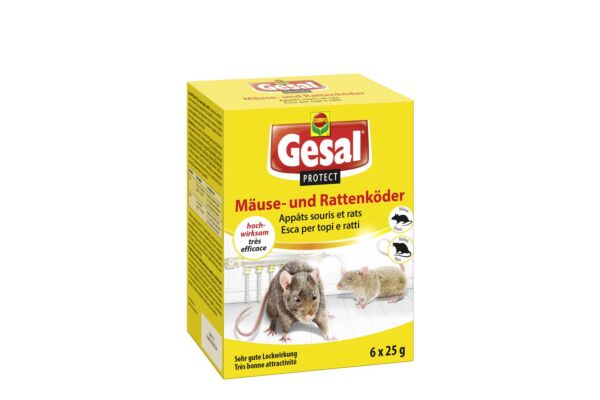 Gesal PROTECT Appâts souris et rats 6 x 25 g