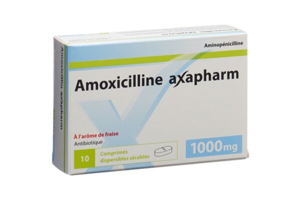 Amoxicilline axapharm cpr disp 1000 mg 10 pce