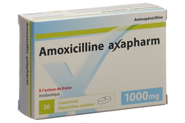Amoxicilline axapharm cpr disp 1000 mg 20 pce