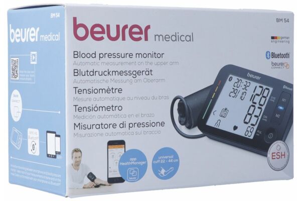 Beurer Blutdruckmessgerät Oberarm BM 54 Bluetooth