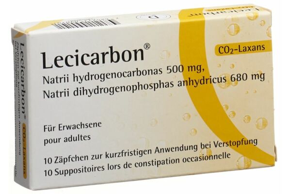 Lecicarbon supp adult 10 pce