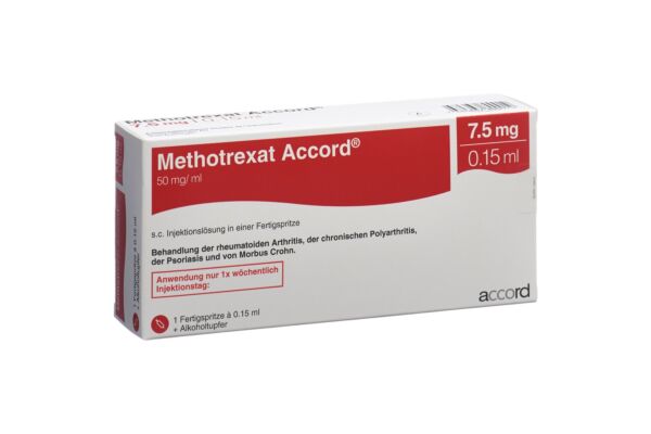 Methotrexat Accord sol inj 7.5 mg/0.15ml seringue préremplie 0.15 ml