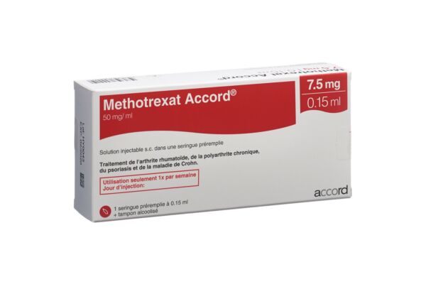 Methotrexat Accord sol inj 7.5 mg/0.15ml seringue préremplie 0.15 ml