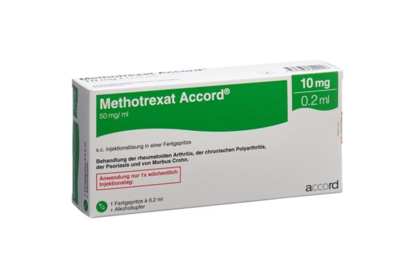 Methotrexat Accord sol inj 10 mg/0.2ml seringue préremplie 0.2 ml