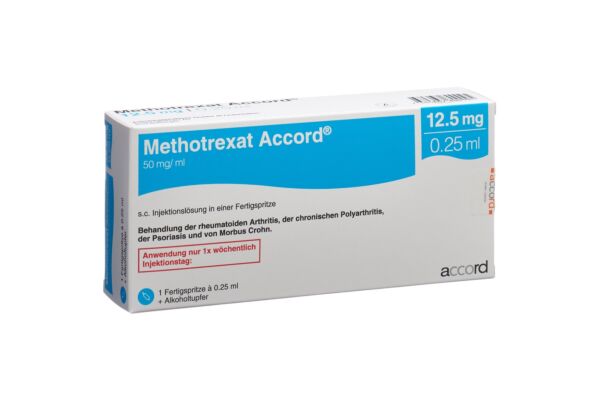 Methotrexat Accord sol inj 12.5 mg/0.25ml seringue préremplie 0.25 ml