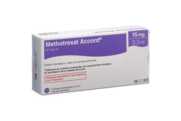 Methotrexat Accord sol inj 15 mg/0.3ml seringue préremplie 0.3 ml