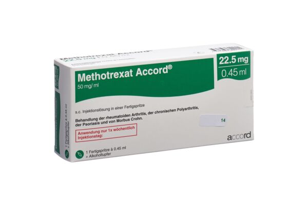Methotrexat Accord sol inj 22.5 mg/0.45ml seringue préremplie 0.45 ml