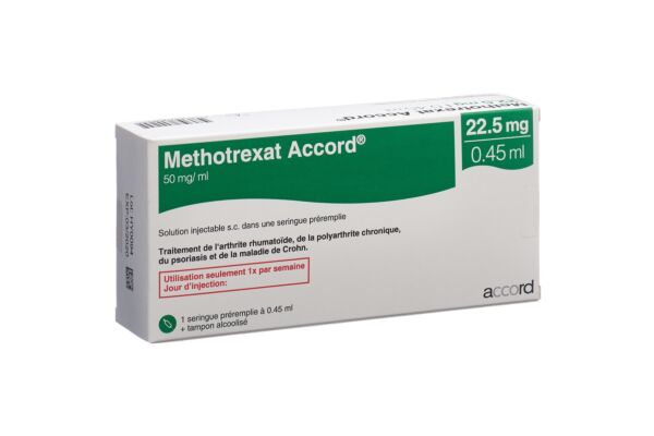Methotrexat Accord sol inj 22.5 mg/0.45ml seringue préremplie 0.45 ml