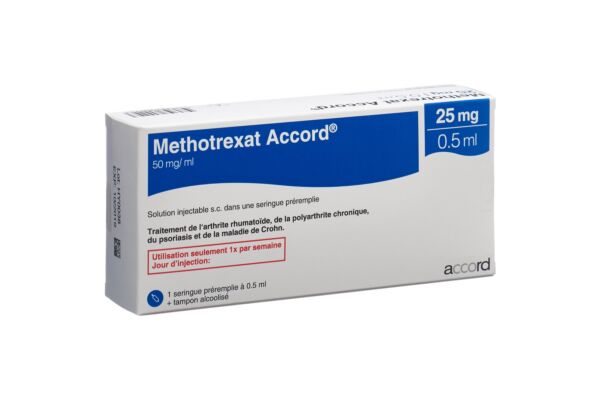 Methotrexat Accord sol inj 25 mg/0.5ml seringue préremplie 0.5 ml