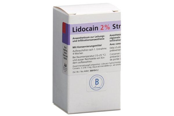 Lidocaïne Streuli 2% sol inj 1 g/50ml (flacons) flac 50 ml