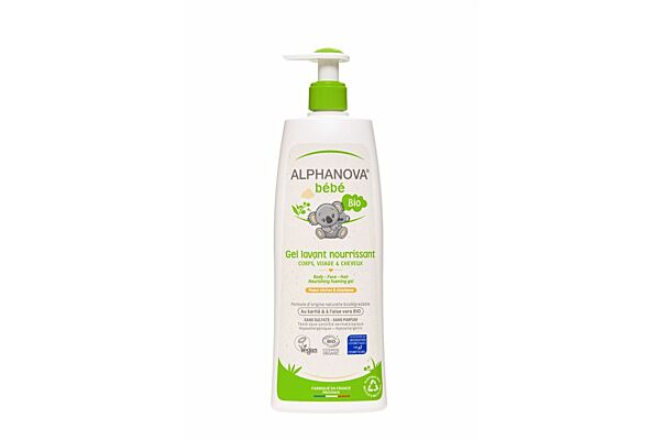 Alphanova BB gel lavant nourrissant bio COSMOS sans sulphate/parfum 500 ml