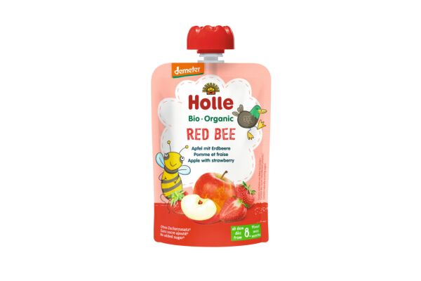 Holle Red Bee - pouchy pomme et fraise 100 g