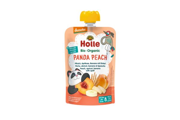 Holle Panda Peach - Pouchy Pfirsich Aprikose & Banane mit Dinkel 100 g