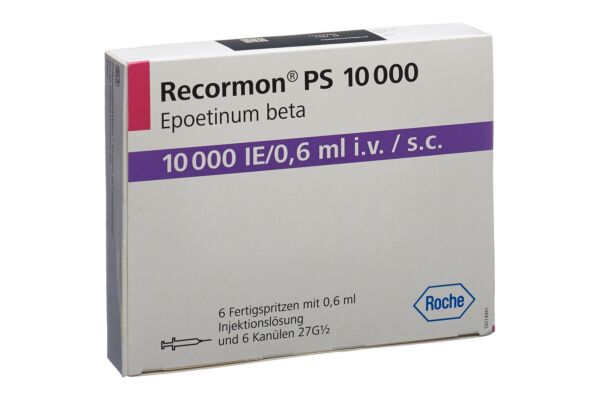 Recormon PS Inj Lös 10000 IE/0.6ml mit Nadelschutz Fertspr 6 Stk