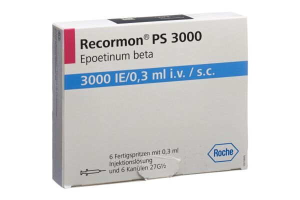 Recormon PS Inj Lös 3000 IE/0.3ml mit Nadelschutz Fertspr 6 Stk