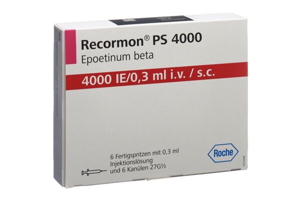Recormon PS Inj Lös 4000 IE/0.3ml mit Nadelschutz Fertspr 6 Stk