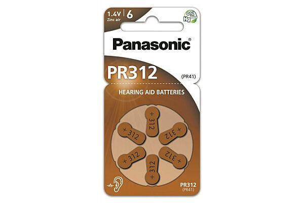Panasonic piles d’audiophones 312 6 pce