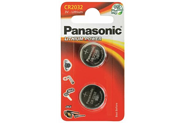 Panasonic Batterien Knopfzelle CR2032 2 Stk