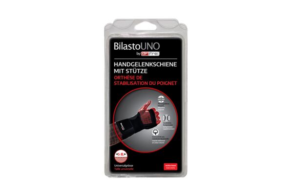 Bilasto Uno Handgelenkschiene S-XL rechts mit Stütze und Velcro