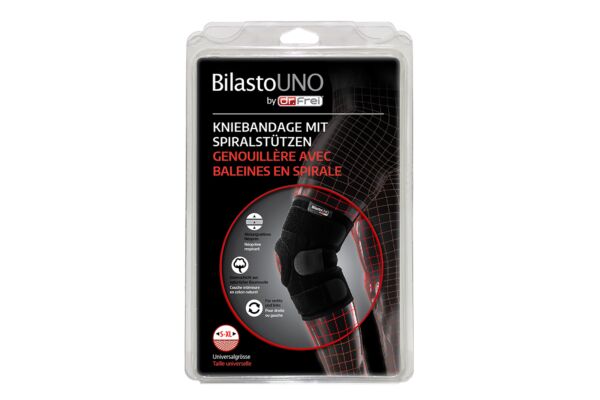 Bilasto Uno Kniebandage S-XL mit Spiralstützen und Velcro