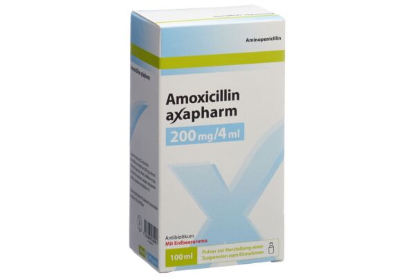 Amoxicillin Axapharm Plv 200 mg/4ml zur Herstellung einer Suspension zum Einnehmen Fl 100 ml